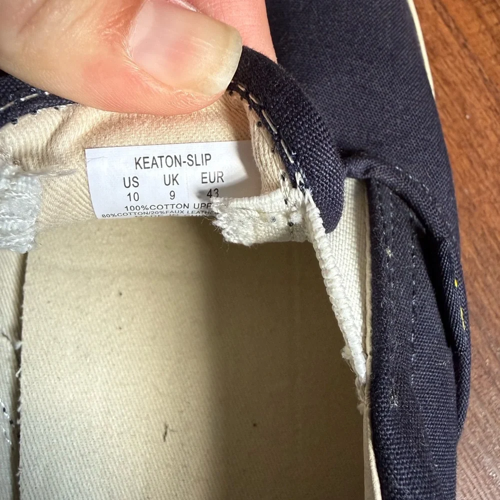 Ralph Lauren Navy and White Canvas Slip-On Sneakers - Picture 6 of 6